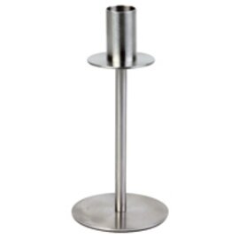 Candlestick, stainless steel matted, 1-flamed, with furniture-friendly underside, approx. Ø 8 cm, H 16 cm product photo