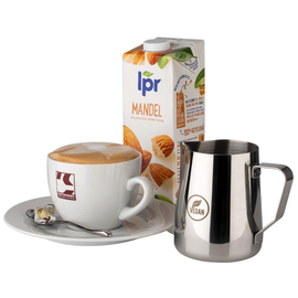 milk jug|universal jug stainless steel 600 ml stainless steel coloured engraving "VEGAN" product photo  S