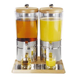 juice dispenser WOOD DUO TOP FRESH coolable | 2 containers 2 x 6 ltr  H 520 mm product photo