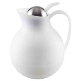 vacuum jug ECONOMY 1 ltr white vacuum -  tempered glass screw cap  H 200 mm stainless steel lid product photo