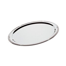 meat serving platter|vegetable plate PROFI LINE stainless steel relief rim shiny oval  L 600 mm  x 410 mm  H 26 mm product photo