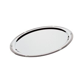 meat serving platter|vegetable plate PROFI LINE stainless steel relief rim shiny oval  L 700 mm  x 460 mm  H 26 mm product photo