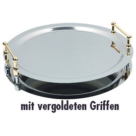 system tray BUFFET-STAR stainless steel gold plated handles Ø 480 mm  H 40 mm product photo