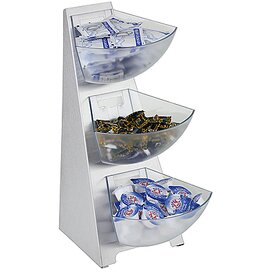 multi rack stainless steel plastic | 3 shelves with 4-part | 190 mm  x 240 mm  H 410 mm product photo