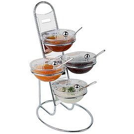 buffet ladder LITTLE glass plastic | 4 shelves with 4 bowls|4 lids|1 rack | 300 mm  x 300 mm  H 480 mm product photo