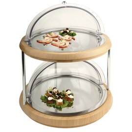 Buffet-display cabinet, &quot;DOUBLE COVER&quot;, 13-pc., Stainless steel / beech, incl. Hoods with chrome handles, Kühlakkus, approx. Ø 44 cm, H 38 cm product photo