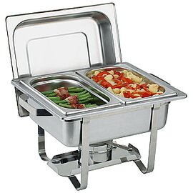 Chafing dish &quot;BRUNCH&quot;, stainless steel, GN 1/4, 2 x 1,8 ltr., GN container depth 65 mm product photo
