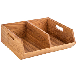 buffet box H 125 mm oak wood 2 compartments product photo