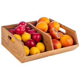 buffet box H 125 mm oak wood 2 compartments product photo  S