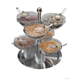 Buffet / Müsli-Etagere, 18/10 stainless steel, rotatable, 3-stage, 13-piece, approx. Ø 48 cm, H 60 cm product photo