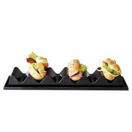 snack tray plastic black | 3 shelves | 290 mm  x 190 mm  H 65 mm product photo