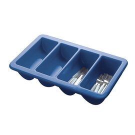 Cutlery trough GN 1/1, 4 troughs, plastic, blue, stackable, dishwasher safe, approx. 53 x 32.5 cm product photo