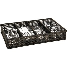 cutlery container GN 1/1 black brown 4 compartments  L 530 mm  H 90 mm product photo