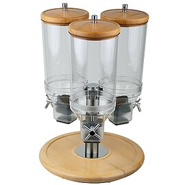 cereal dispenser turning stand ROTATION beechwood coloured 3 x 4.5 ltr  Ø 380 mm H 550 mm product photo