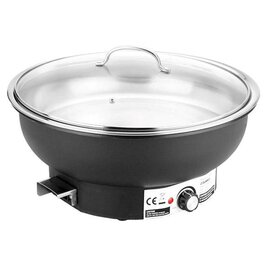 electric chafing dish ECO glass lid 230 volts 420-500 watts 6.8 ltr  Ø 360 mm  H 250 mm product photo