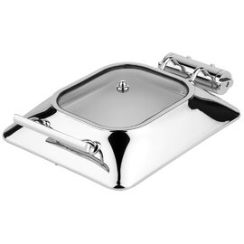 Chafing Dish GN 1/2 &quot;GLOBE&quot;, polished stainless steel, removable, hydraulic stainless steel cover, sandwich bottom, not suitable for induction plates, 43,5 x 32,5, H 34 cm product photo  S