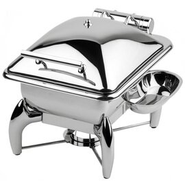 Chafing Dish GN 1/2 &quot;GLOBE&quot;, polished stainless steel, removable, hydraulic stainless steel cover, sandwich bottom, not suitable for induction plates, 43,5 x 32,5, H 34 cm product photo  S