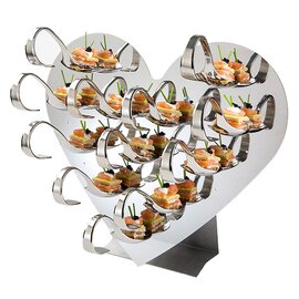 gourmet display FLIRT stainless steel | 12 slots|12 holes with display|spoon | 300 mm  x 140 mm  H 320 mm product photo