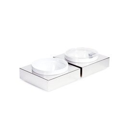 bowl box S base|bowl|lid plastic stainless steel white with domed hood Ø 174 mm  H 60 mm product photo