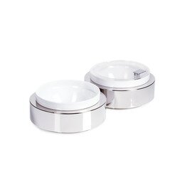 bowl box L base|bowl|lid plastic stainless steel white with domed hood Ø 265 mm  H 60 mm product photo