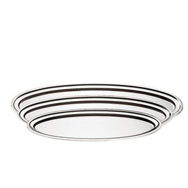 Fish plate | banquet plate stainless steel shiny oval  L 1000 mm  x 350 mm  H 20 mm product photo