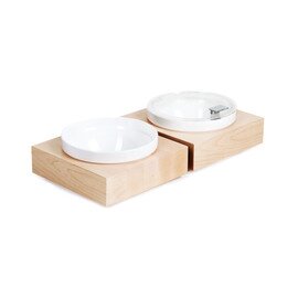bowl L base|bowl|lid plastic wood white maple coloured square product photo