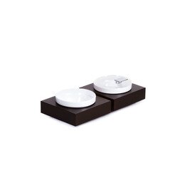 bowl S base|bowl|lid plastic wood wenge coloured white square product photo