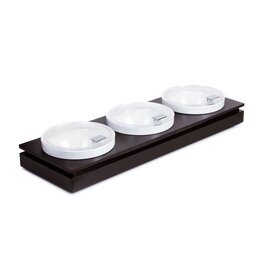 bowl L 9-part base|basin plate|3 bowls|3 lids white square product photo