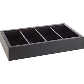 cutlery container|universal box GN 1/1 wenge coloured 4 compartments frame|insert  L 530 mm  H 110 mm product photo