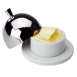 butter server with lid stainless steel porcelain Ø 90 mm H 70 mm product photo