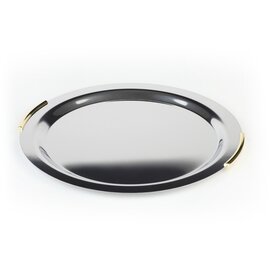 Tray &quot;finesse&quot;, stainless steel, round, Ø 38 cm, with gilded brass handles product photo