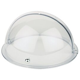 Rolltop cover, round, glass-clear plastic, chrome handle, easy to open and close 90 °, approx. Ø 40 cm, H 21 cm product photo