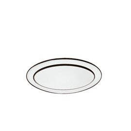roast meat plate stainless steel curled rim oval  L 415 mm  x 300 mm product photo