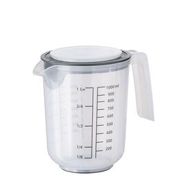 mixing cup 1 ltr with lid | splash guard | PP transparent product photo