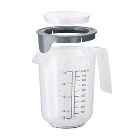 mixing cup 1 ltr with lid | splash guard | PP transparent product photo  S