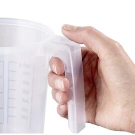 mixing cup 1 ltr with lid | splash guard | PP transparent product photo  S