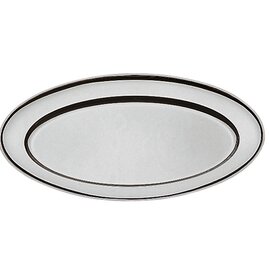 roast meat plate stainless steel curled rim oval  L 300 mm  x 220 mm product photo