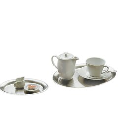 serving tray KAFFEEHAUS stainless steel matt | oval 190 mm  x 150 mm product photo