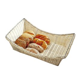 CLEARANCE | Buffet basket rectangular, with handles, rattan, chromed wire frame, stable design, stackable, approx. 51 x 33 x H 16 cm product photo