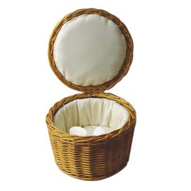 egg basket with lid wicker natural-coloured  Ø 260 mm  H 170 mm product photo