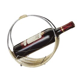 wine bottle holder metal rattan | 1 shelf  Ø 240 mm product photo