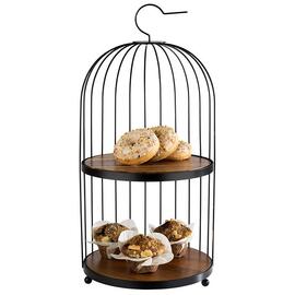 buffet rack BIRDCAGE acacia wood black brown Ø 260 mm H 540 mm product photo  S