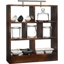 high tea rack 7 compartmes dark brown  L 340 mm  B 100 mm  H 380 mm product photo