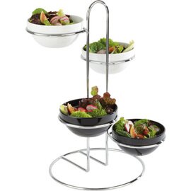 serving rack metal plastic black | 4 shelves with with 4 bowls  Ø 350 mm  H 460 mm product photo