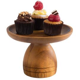 serving and cake platter ACACIA MINI acacia wood brown Ø 130 mm product photo  S