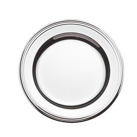 6 saucers, 18/10 stainless steel polished, with thread decor, approx. Ø 11 cm product photo
