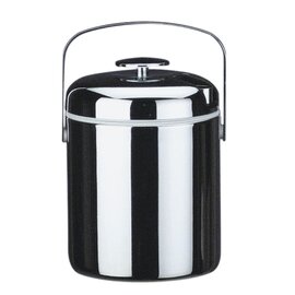 ice bucket CLASSIC with lid 1.3 ltr plastic stainless steel  Ø 140 mm  H 220 mm product photo