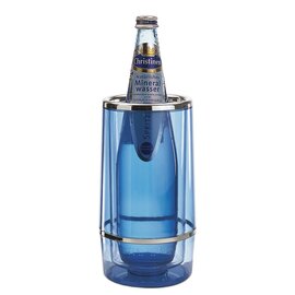 bottle cooler plastic chromium transparent blue double-walled  Ø 120 mm  H 230 mm product photo