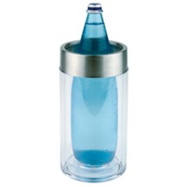 bottle cooler plastic stainless steel clear transparent double-walled  Ø 115 mm  H 230 mm product photo