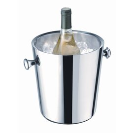 Wine and sparkling wine cooler, polished stainless steel, solid chrome-plated metal handles, double-walled for best insulation, therefore long-lasting cooling, stackable, Ø 20 cm, height 21 cm product photo